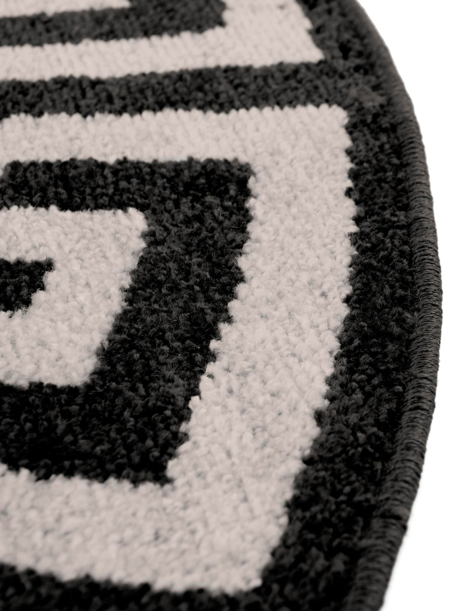 Charcoal 6' 1 x 6' 1 Athens Round Area Rug 100% Polypropylene With Cotton Backing Easy Clean Indoor Living Dining Room Bedroom Office Carpet for Sale at Rug Engine