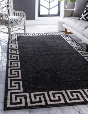 Charcoal 5' 3 x 8' Athens Rectangle Area Rug 100% Polypropylene With Cotton Backing Easy Clean Indoor Living Dining Room Bedroom Office Carpet for Sale at Rug Engine