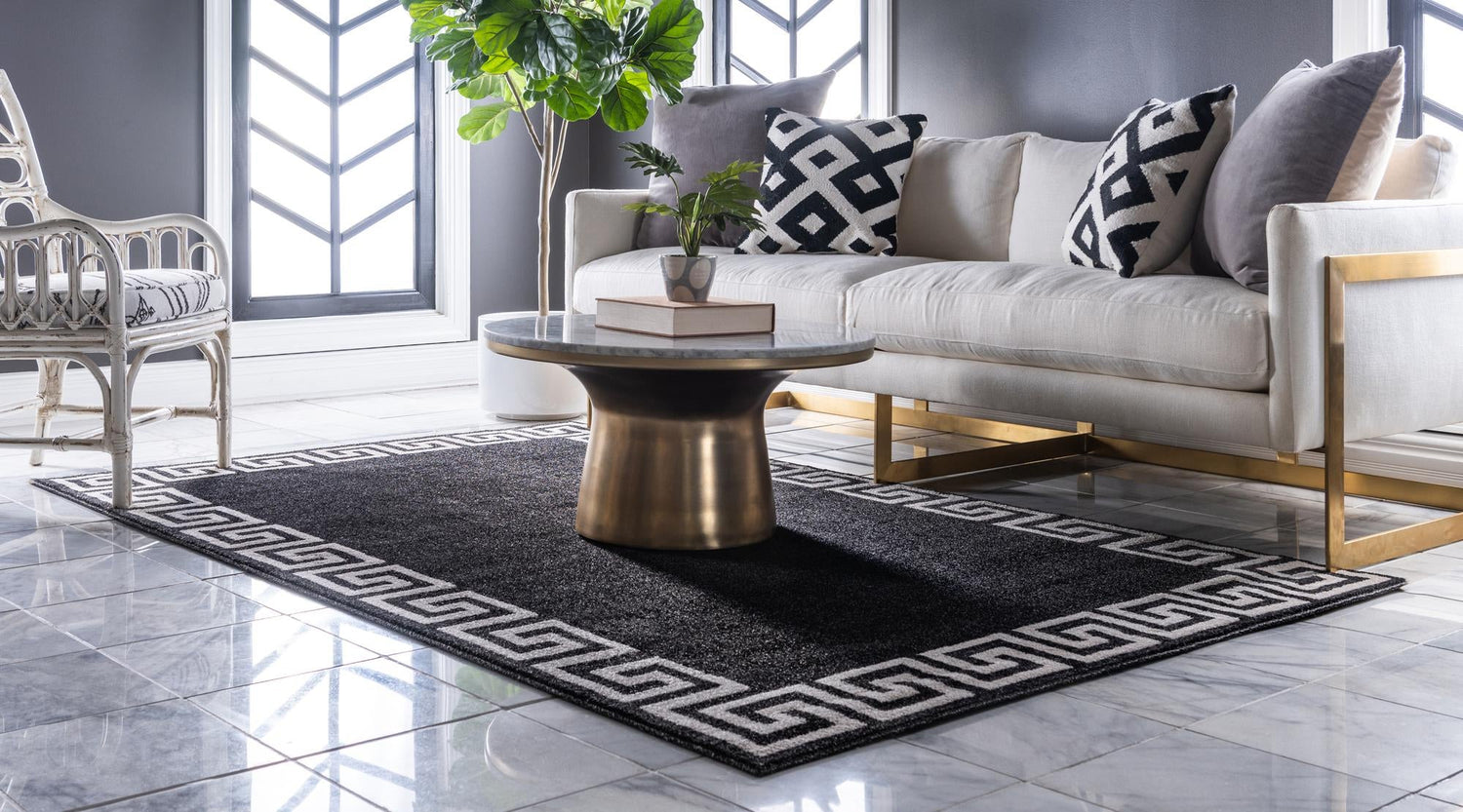 Charcoal 7' 1 x 10' Athens Rectangle Area Rug 100% Polypropylene With Cotton Backing Easy Clean Indoor Living Dining Room Bedroom Office Carpet for Sale at Rug Engine