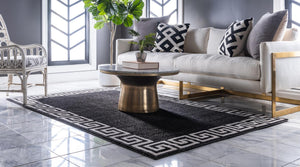 Charcoal 7' 1 x 10' Athens Rectangle Area Rug 100% Polypropylene With Cotton Backing Easy Clean Indoor Living Dining Room Bedroom Office Carpet for Sale at Rug Engine