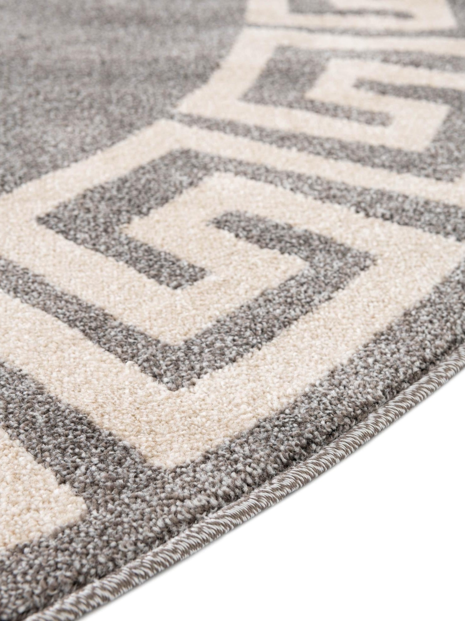 Gray 7' 10 x 7' 10 Athens Round Area Rug 100% Polypropylene With Cotton Backing Easy Clean Indoor Living Dining Room Bedroom Office Carpet for Sale at Rug Engine