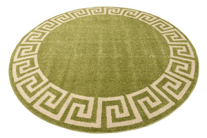 Light Green 7' 10 x 7' 10 Athens Round Area Rug 100% Polypropylene With Cotton Backing Easy Clean Indoor Living Dining Room Bedroom Office Carpet for Sale at Rug Engine