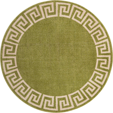 Light Green 7' 10 x 7' 10 Athens Round Area Rug 100% Polypropylene With Cotton Backing Easy Clean Indoor Living Dining Room Bedroom Office Carpet for Sale at Rug Engine