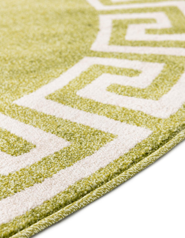 Light Green 6' 1 x 6' 1 Athens Round Area Rug 100% Polypropylene With Cotton Backing Easy Clean Indoor Living Dining Room Bedroom Office Carpet for Sale at Rug Engine