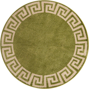 Light Green 6' 1 x 6' 1 Athens Round Area Rug 100% Polypropylene With Cotton Backing Easy Clean Indoor Living Dining Room Bedroom Office Carpet for Sale at Rug Engine