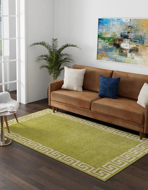 Light Green 7' 1 x 10' Athens Rectangle Area Rug 100% Polypropylene With Cotton Backing Easy Clean Indoor Living Dining Room Bedroom Office Carpet for Sale at Rug Engine