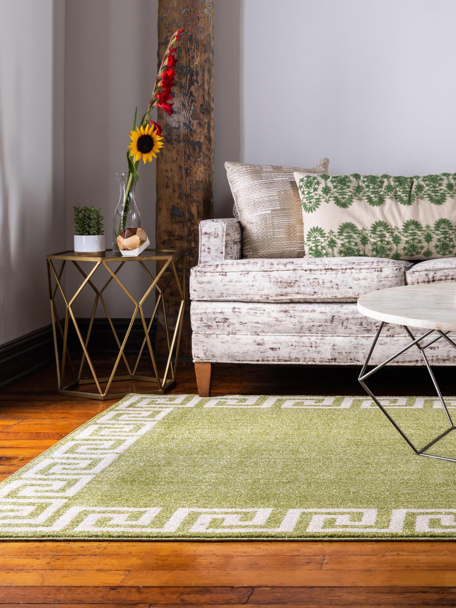 Light Green 9' x 12' Athens Rectangle Area Rug 100% Polypropylene With Cotton Backing Easy Clean Indoor Living Dining Room Bedroom Office Carpet for Sale at Rug Engine