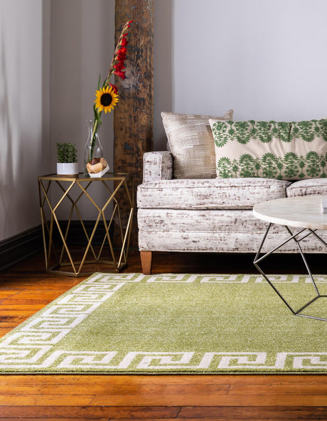 Light Green 5' 3 x 8' Athens Rectangle Area Rug 100% Polypropylene With Cotton Backing Easy Clean Indoor Living Dining Room Bedroom Office Carpet for Sale at Rug Engine