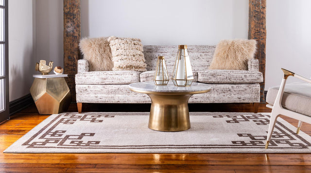 Beige and Brown 7' 1 x 10' Athens Rectangle Area Rug 100% Polypropylene With Cotton Backing Easy Clean Indoor Living Dining Room Bedroom Office Carpet for Sale at Rug Engine