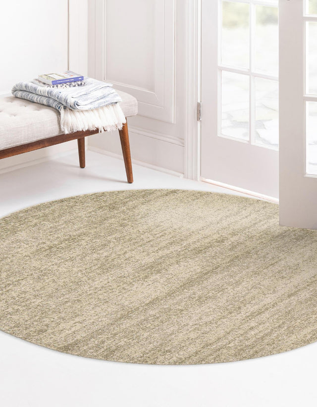 Bone Beige 7' 10 x 7' 10 Del Mar Round Area Rug 100% Polypropylene Easy Clean Stain Resistant Vivid Modern Carpet Mat for Home Decor Interior Designing for Sale at Rug Engine