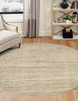Bone Beige 4' 1 x 4' 1 Del Mar Round Area Rug 100% Polypropylene Easy Clean Stain Resistant Vivid Modern Carpet Mat for Home Decor Interior Designing for Sale at Rug Engine