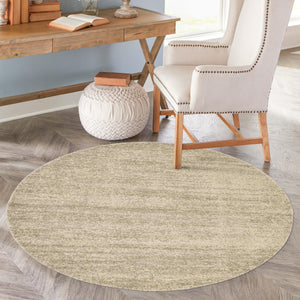 Bone Beige 4' 1 x 4' 1 Del Mar Round Area Rug 100% Polypropylene Easy Clean Stain Resistant Vivid Modern Carpet Mat for Home Decor Interior Designing for Sale at Rug Engine