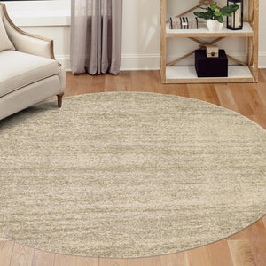 Bone Beige 4' 1 x 4' 1 Del Mar Round Area Rug 100% Polypropylene Easy Clean Stain Resistant Vivid Modern Carpet Mat for Home Decor Interior Designing for Sale at Rug Engine