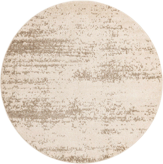 Bone Beige 6' 1 x 6' 1 Del Mar Round Area Rug 100% Polypropylene Easy Clean Stain Resistant Vivid Modern Carpet Mat for Home Decor Interior Designing for Sale at Rug Engine