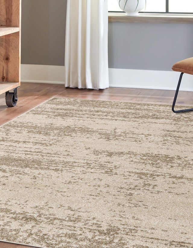 Bone Beige 4' 1 x 6' 1 Del Mar Rectangle Area Rug 100% Polypropylene Easy Clean Stain Resistant Vivid Modern Carpet Mat for Home Decor Interior Designing for Sale at Rug Engine