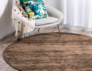 Brown 7' 10 x 7' 10 Del Mar Round Area Rug 100% Polypropylene Easy Clean Stain Resistant Vivid Modern Carpet Mat for Home Decor Interior Designing for Sale at Rug Engine