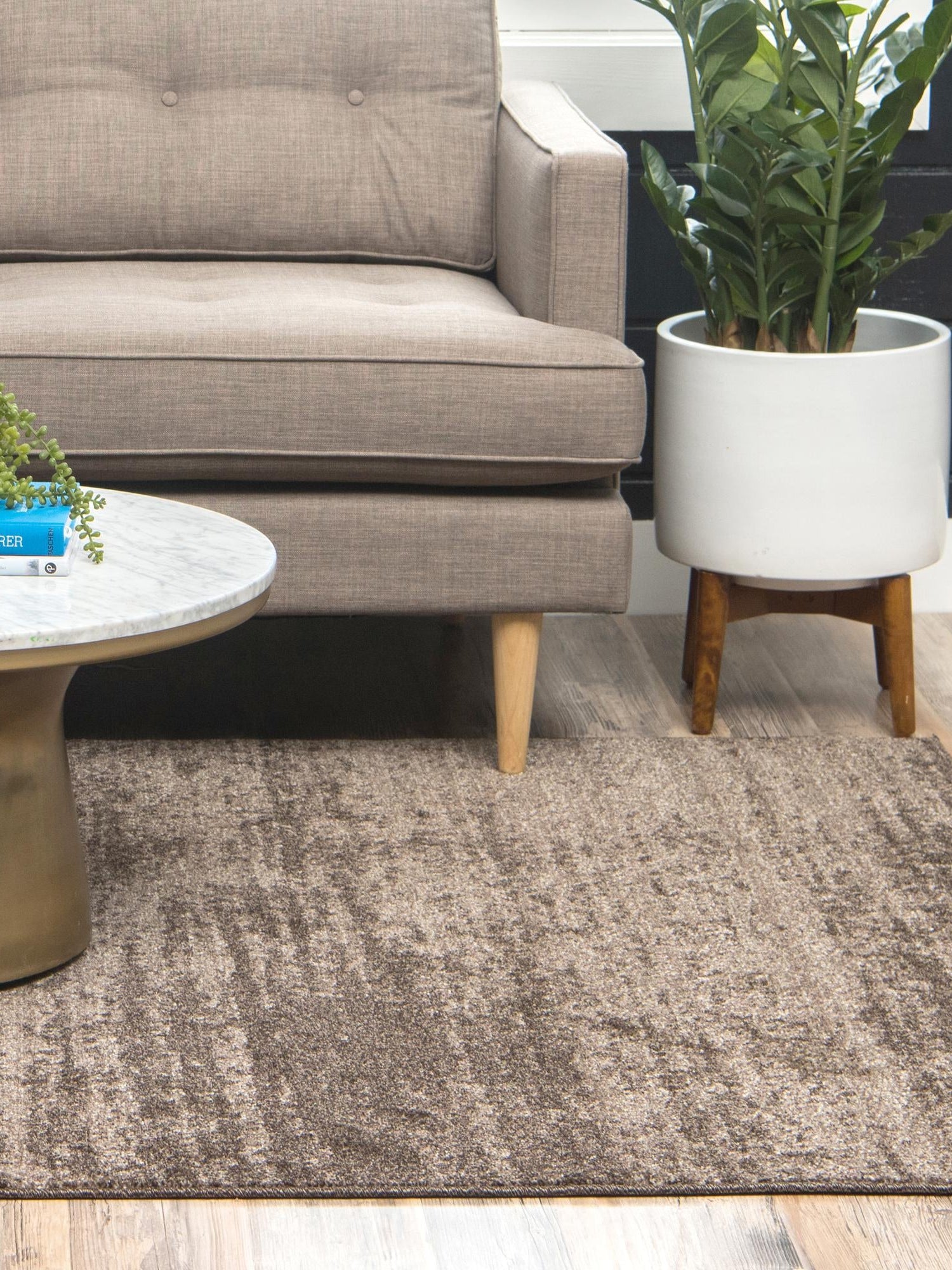 Brown 3' 1 x 5' 3 Del Mar Rectangle Area Rug 100% Polypropylene Easy Clean Stain Resistant Vivid Modern Carpet Mat for Home Decor Interior Designing for Sale at Rug Engine