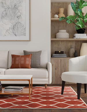 Terracotta 5' 1 x 8' Trellis Rectangle Area Rug