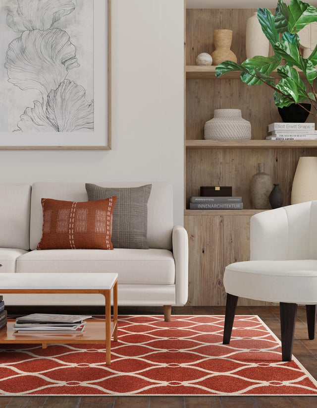 Terracotta 5' 1 x 8' Trellis Rectangle Area Rug