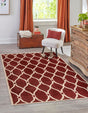 Red 5' 1 x 8' Trellis Rectangle Area Rug