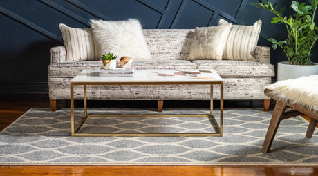 Light Gray 3' 3 x 5' 3 Trellis Rectangle Area Rug Geometric Modern Unique Durable Easy Clean Carpet for Contemporary Interior Design for Sale at Rug Engine