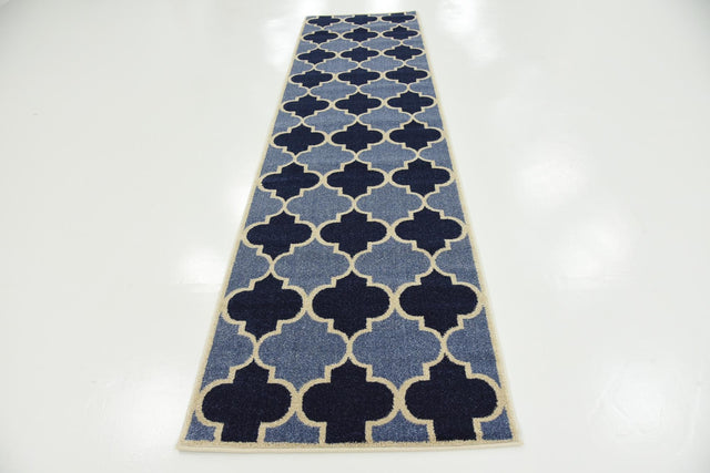 Light Blue 2' 7 x 10' Trellis Runner Area Rug