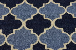 Light Blue 2' 7 x 10' Trellis Runner Area Rug