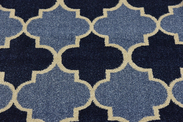 Light Blue 2' 7 x 10' Trellis Runner Area Rug
