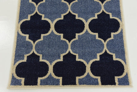 Light Blue 2' 7 x 10' Trellis Runner Area Rug Geometric Modern Unique Durable Easy Clean Carpet for Contemporary Interior Design for Sale at Rug Engine