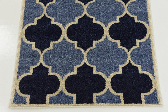 Light Blue 2' 7 x 10' Trellis Runner Area Rug