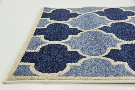 Light Blue 2' 7 x 10' Trellis Runner Area Rug Geometric Modern Unique Durable Easy Clean Carpet for Contemporary Interior Design for Sale at Rug Engine