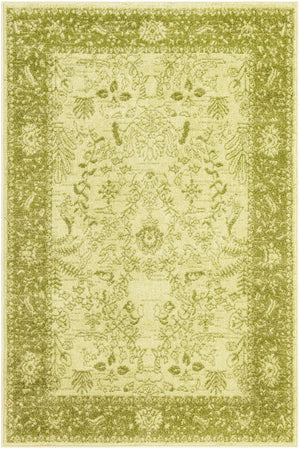 Light Green 4' 1 x 6' 1 La Jolla Rectangle Area Rug 100% Polypropylene Traditional Pattern Easy Clean Carpet for Living, Dining, Bedroom, Office for Sale at Rug Engine