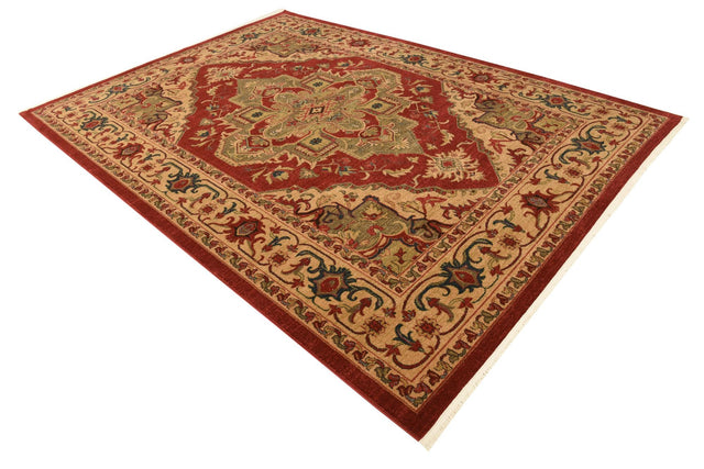 Red 8' x 11' Sahand Rectangle Area Rug Affordable Easy Clean Traditional Design Durable Carpet for Home Interior Design Living Room Dining Office for Sale at Rug Engine