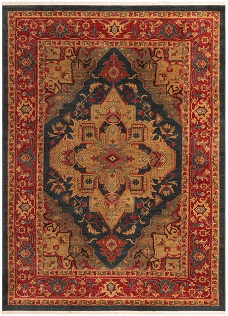 Navy Blue 8' x 11' Sahand Rectangle Area Rug Affordable Easy Clean Traditional Design Durable Carpet for Home Interior Design Living Room Dining Office for Sale at Rug Engine
