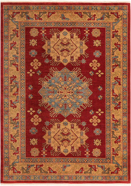 Red 8' x 11' Sahand Rectangle Area Rug Affordable Easy Clean Traditional Design Durable Carpet for Home Interior Design Living Room Dining Office for Sale at Rug Engine