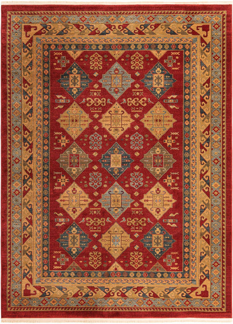Red 8' x 11' Sahand Rectangle Area Rug Affordable Easy Clean Traditional Design Durable Carpet for Home Interior Design Living Room Dining Office for Sale at Rug Engine