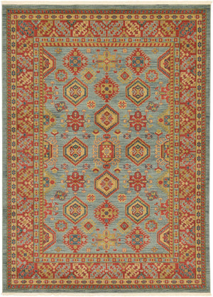 Light Blue 8' x 11' Sahand Rectangle Area Rug Affordable Easy Clean Traditional Design Durable Carpet for Home Interior Design Living Room Dining Office for Sale at Rug Engine