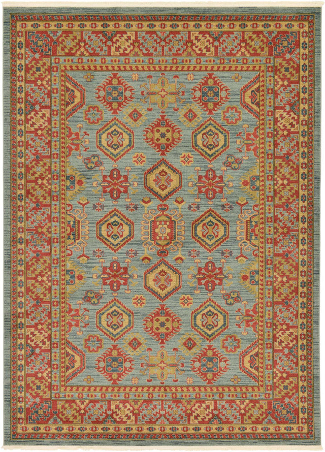 Light Blue 8' x 11' Sahand Rectangle Area Rug Affordable Easy Clean Traditional Design Durable Carpet for Home Interior Design Living Room Dining Office for Sale at Rug Engine