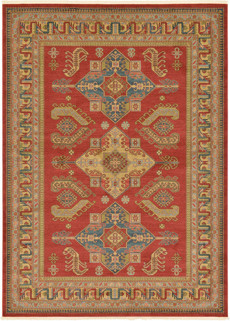 Red 8' x 11' Sahand Rectangle Area Rug Affordable Easy Clean Traditional Design Durable Carpet for Home Interior Design Living Room Dining Office for Sale at Rug Engine