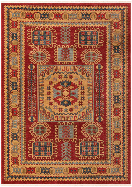 Red 8' x 11' Sahand Rectangle Area Rug Affordable Easy Clean Traditional Design Durable Carpet for Home Interior Design Living Room Dining Office for Sale at Rug Engine