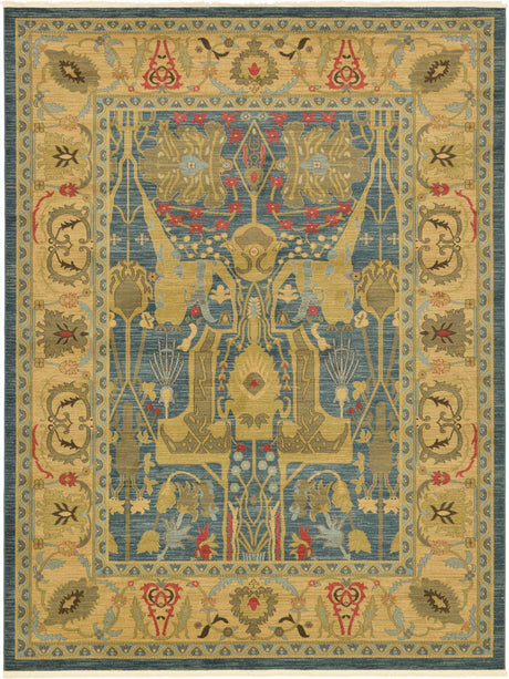 Navy Blue 9' x 12' Sahand Rectangle Area Rug Affordable Easy Clean Traditional Design Durable Carpet for Home Interior Design Living Room Dining Office for Sale at Rug Engine
