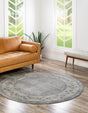 Gray 7' 3 x 7' 3 Salzburg Round Area Rug