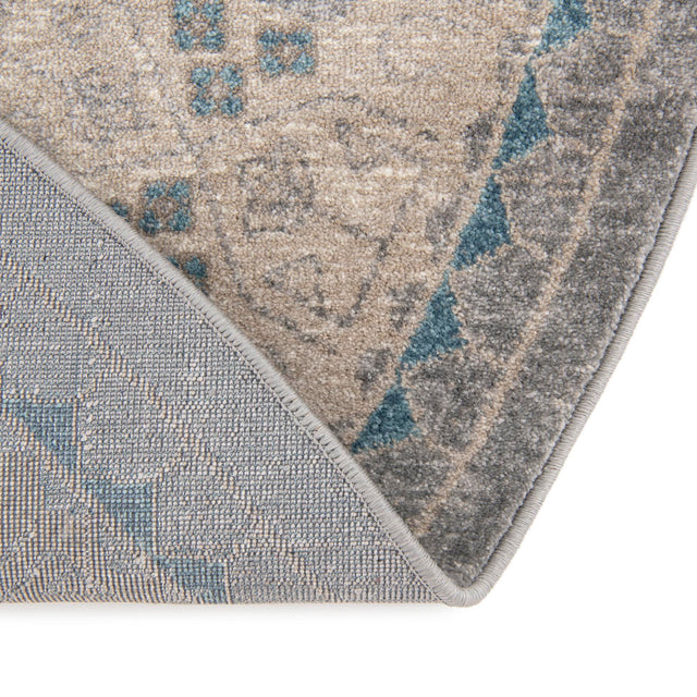 Gray 4' 1 x 4' 1 Salzburg Round Area Rug Stain Resistant Easy Clean Traditional Classic Design Durable Carpet for Affordable Interior Home Decorating for Sale at Rug Engine
