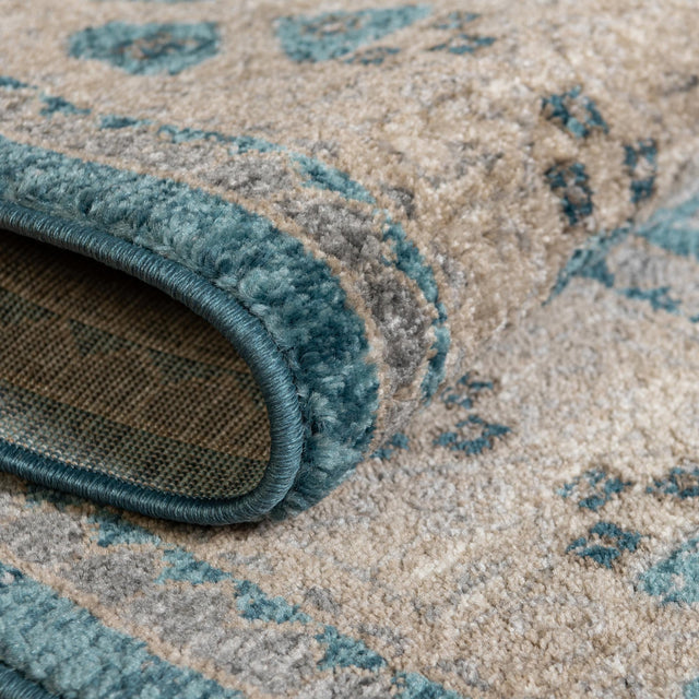 Light Blue 4' 1 x 4' 1 Salzburg Round Area Rug