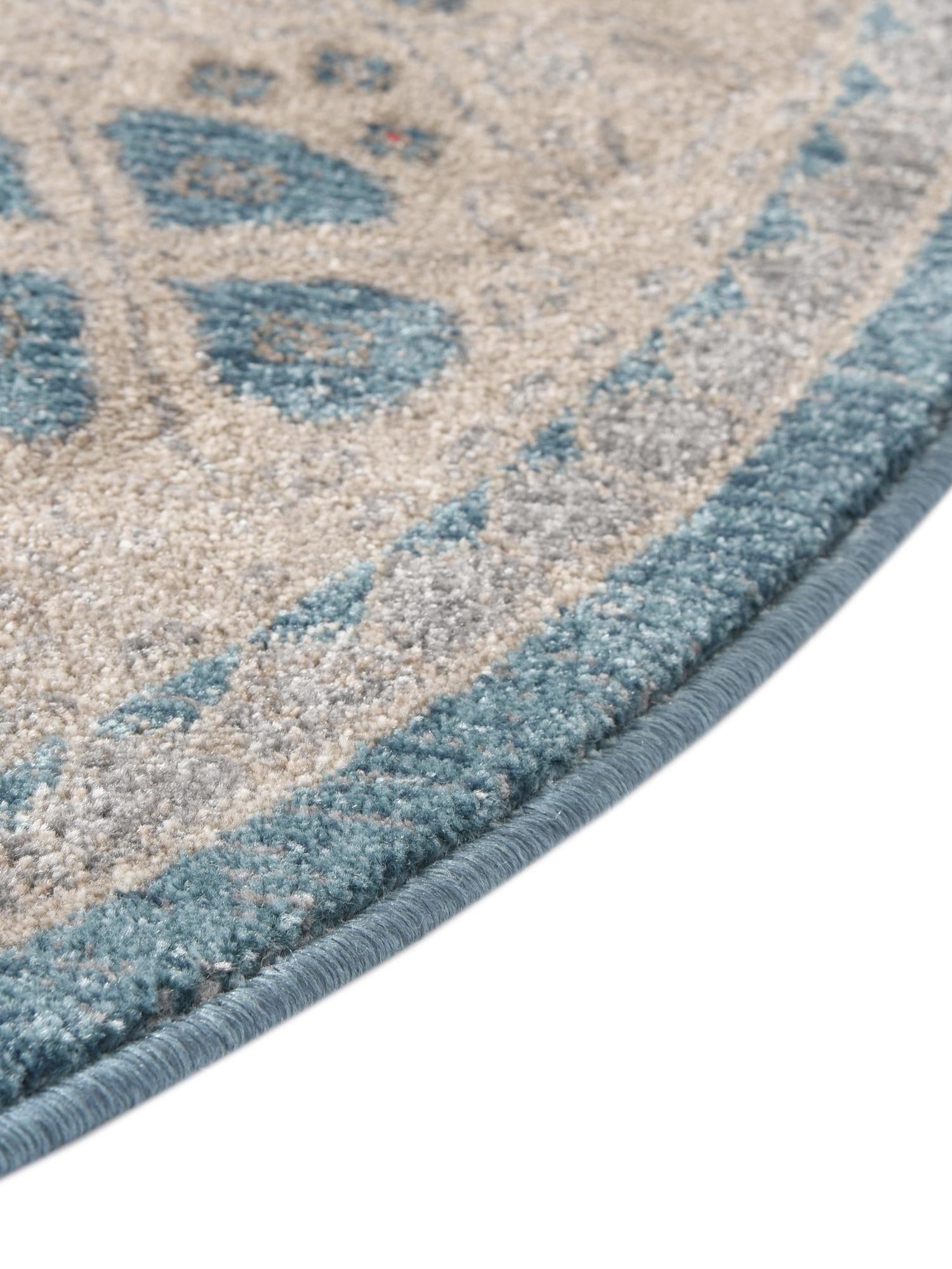 Light Blue 8' x 8' Salzburg Round Area Rug Stain Resistant Easy Clean Traditional Classic Design Durable Carpet for Affordable Interior Home Decorating for Sale at Rug Engine