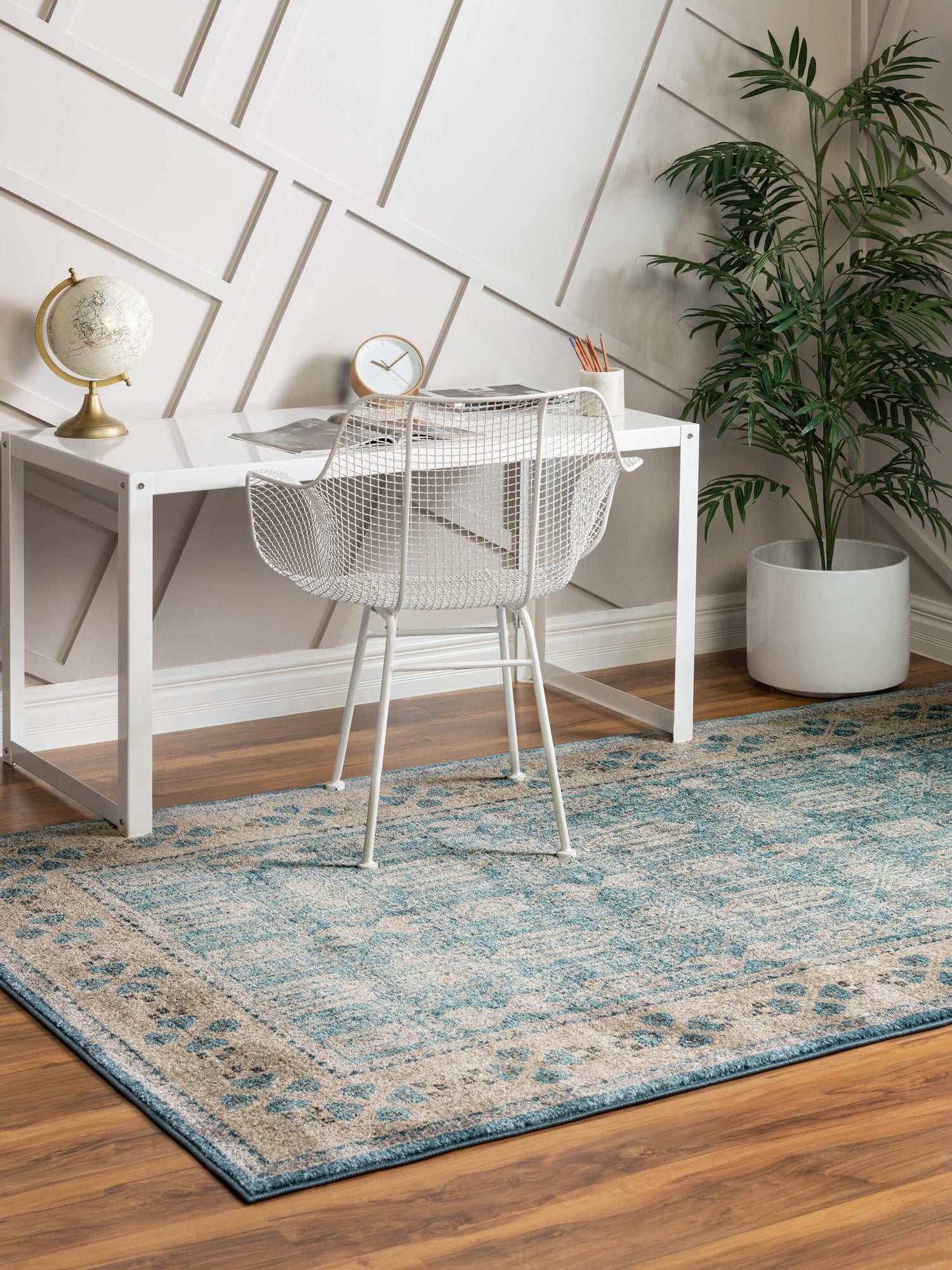 Light Blue 2' x 3' 1 Salzburg Rectangle Area Rug Stain Resistant Easy Clean Traditional Classic Design Durable Carpet for Affordable Interior Home Decorating for Sale at Rug Engine