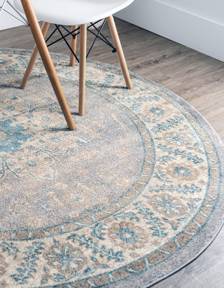 Gray 4' 1 x 4' 1 Salzburg Round Area Rug