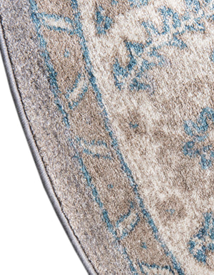 Gray 8' x 8' Salzburg Round Area Rug Stain Resistant Easy Clean Traditional Classic Design Durable Carpet for Affordable Interior Home Decorating for Sale at Rug Engine