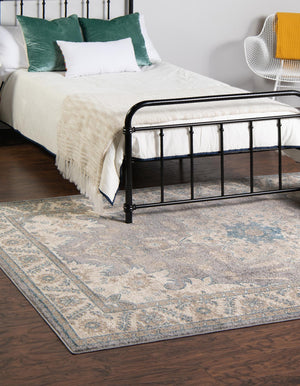Gray 6' 1 x 9' Salzburg Rectangle Area Rug Stain Resistant Easy Clean Traditional Classic Design Durable Carpet for Affordable Interior Home Decorating for Sale at Rug Engine