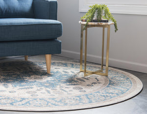 Cream 5' 1 x 5' 1 Salzburg Round Area Rug